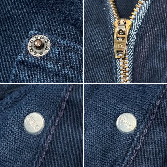 Vintage SOLO SEMORE Wide Leg Jeans SIZE 34 x 27 Indigo RAW HEM Dark Indigo Denim - Picture 4 of 11